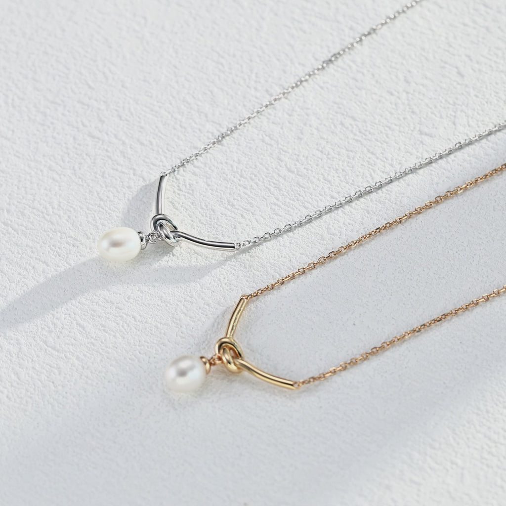 Double Pearl Knot Necklace