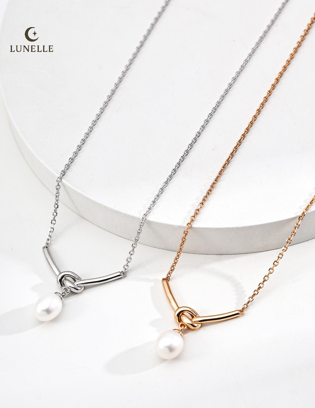 Double Pearl Knot Necklace