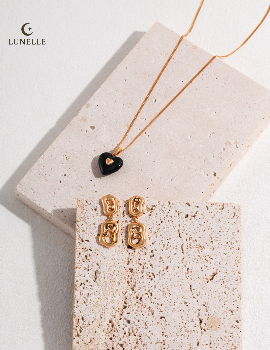 Black Enamel Heart Necklace
