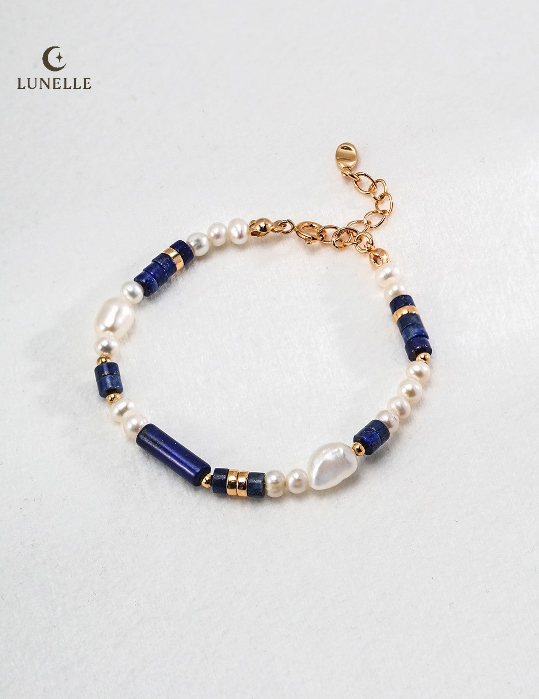 Lapis Pearl Silver Bracelet