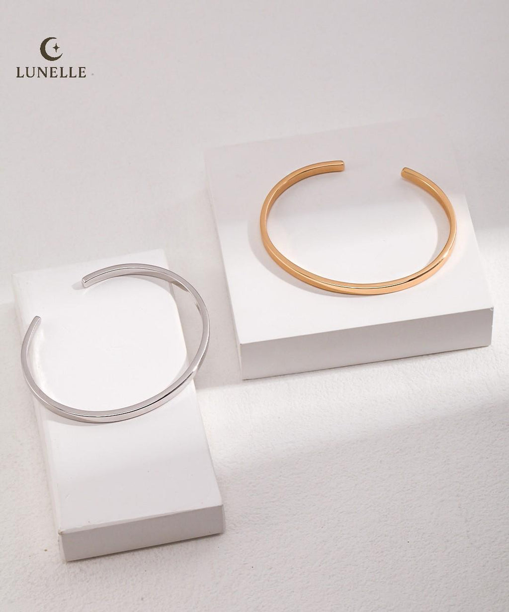 Polished Silver Cuff Bangle