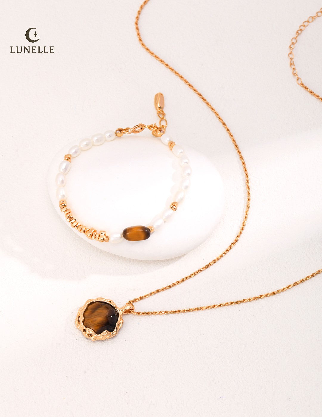 Hand Carved Lava Texture Tiger Eye Pendant Necklace