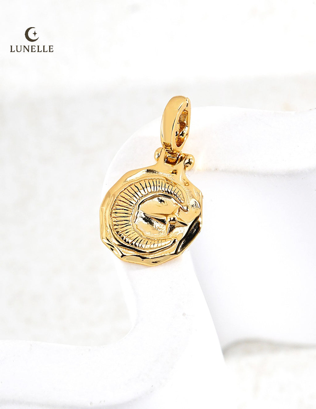 Vintage Star Moon Pendant in Sterling Silver