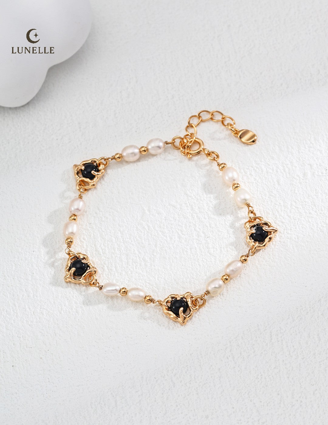 Midnight Whisper Pearl and Onyx Bracelet