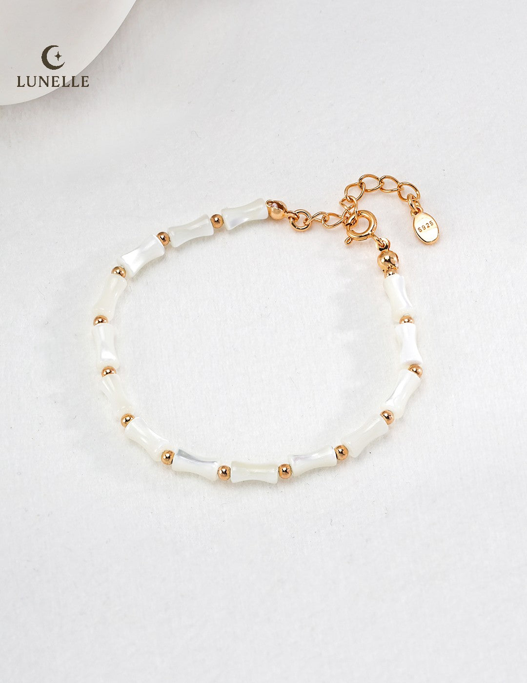 Bamboo Link Shell Bracelet