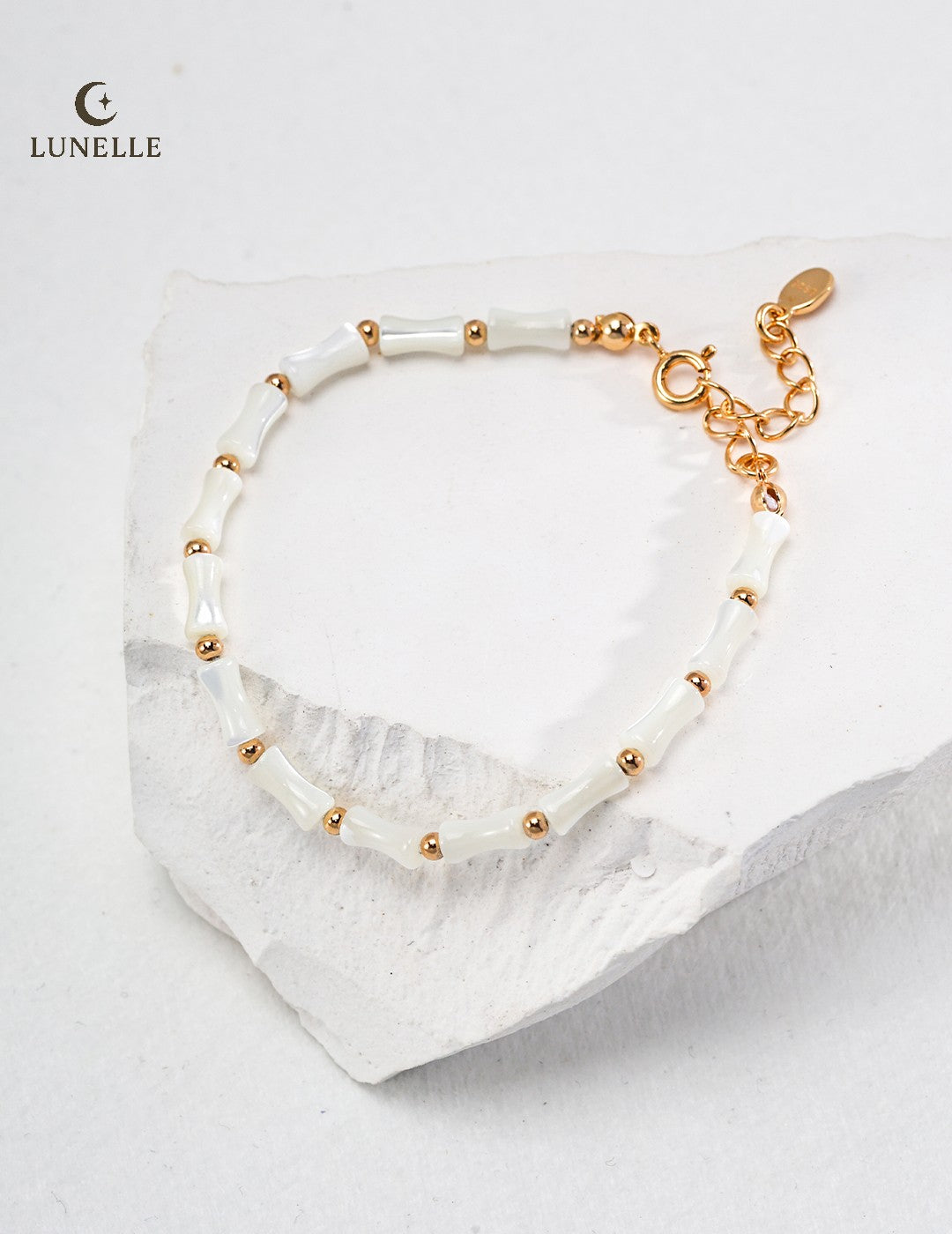 Bamboo Link Shell Bracelet