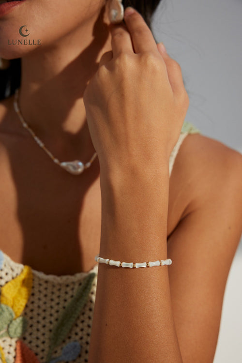 Bamboo Link Shell Bracelet
