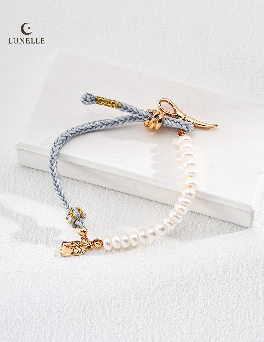 Knotted Cord & Pearl Bracelet