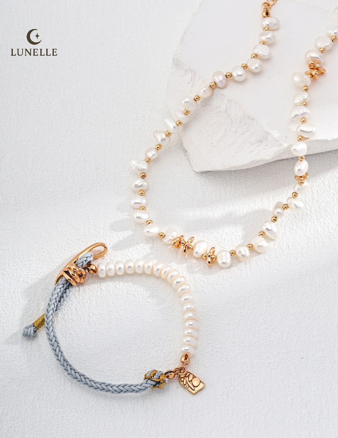 Knotted Cord & Pearl Bracelet