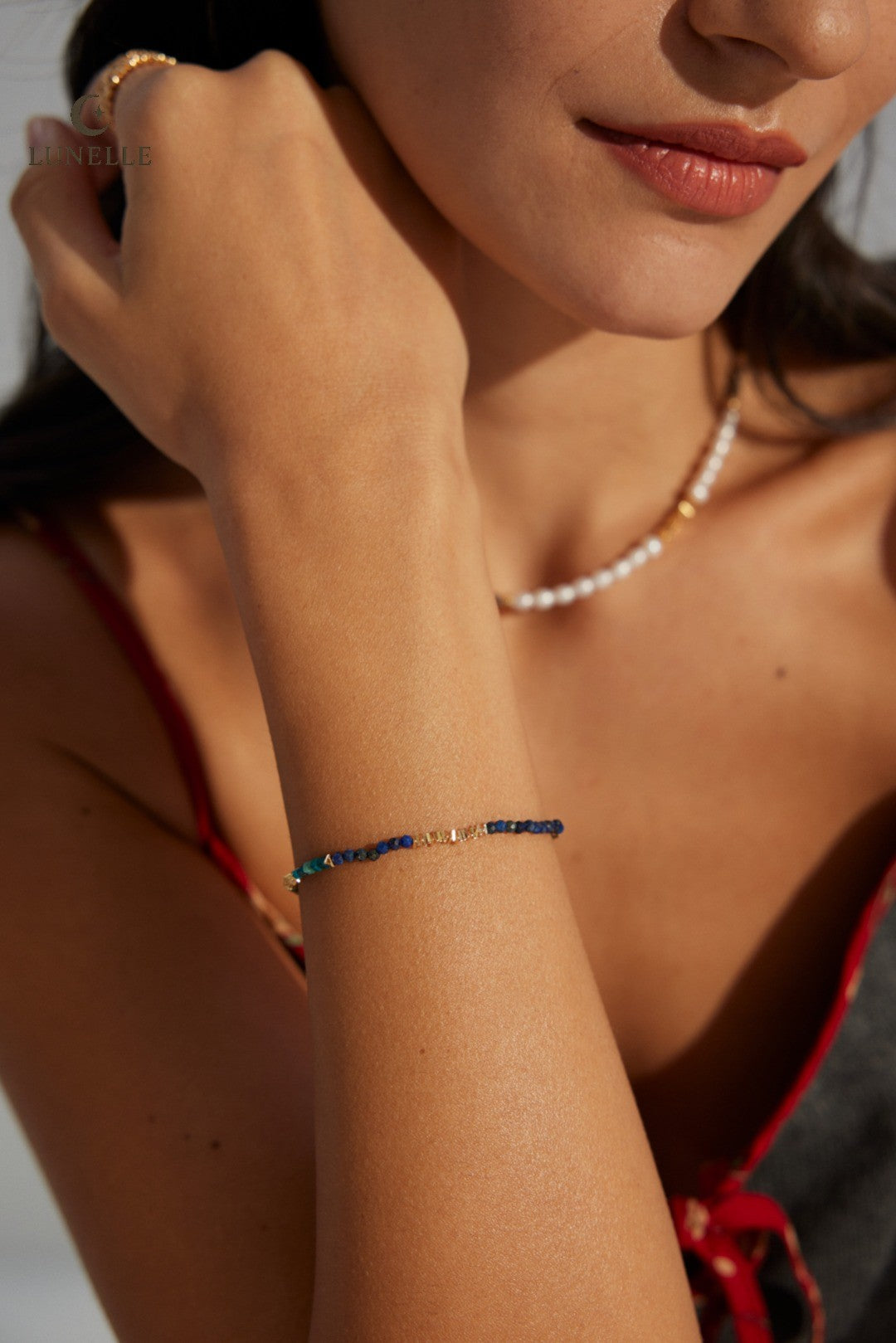 Midnight Lapiz Silver Bracelet