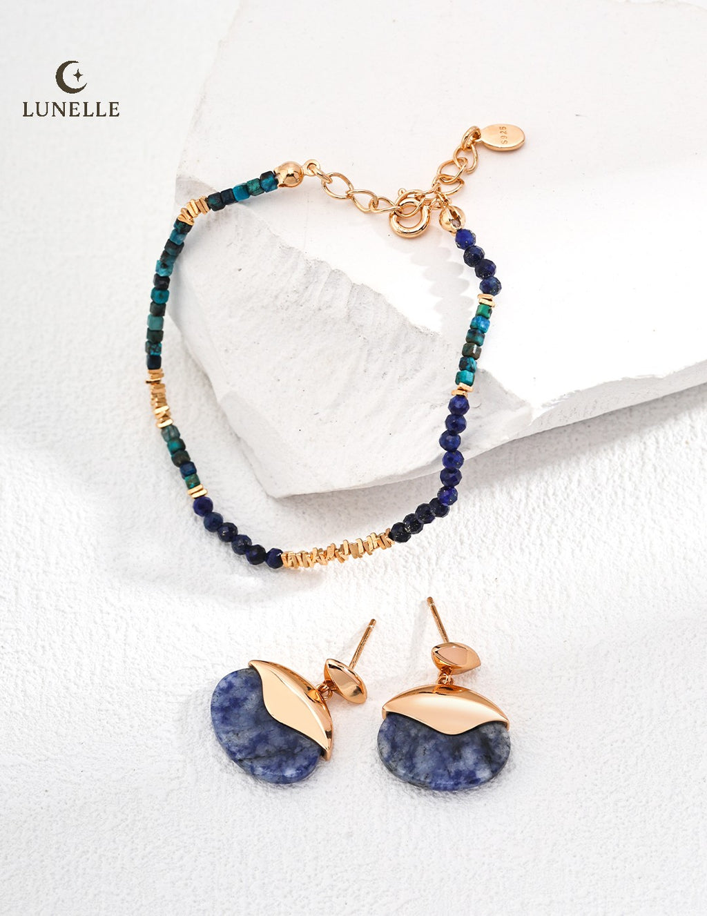 Midnight Lapiz Silver Bracelet