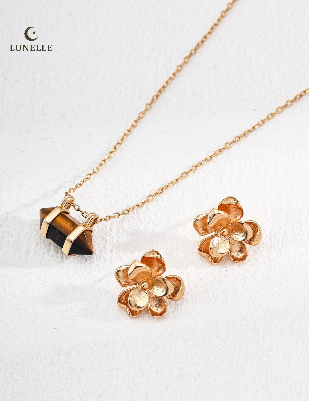Prism Cut Tiger Eye Pendant in Sterling Silver