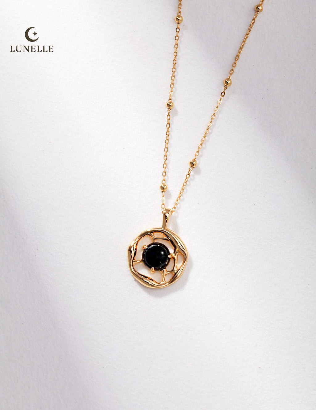 Liquid Flow Onyx Pendant in Sterling Silver
