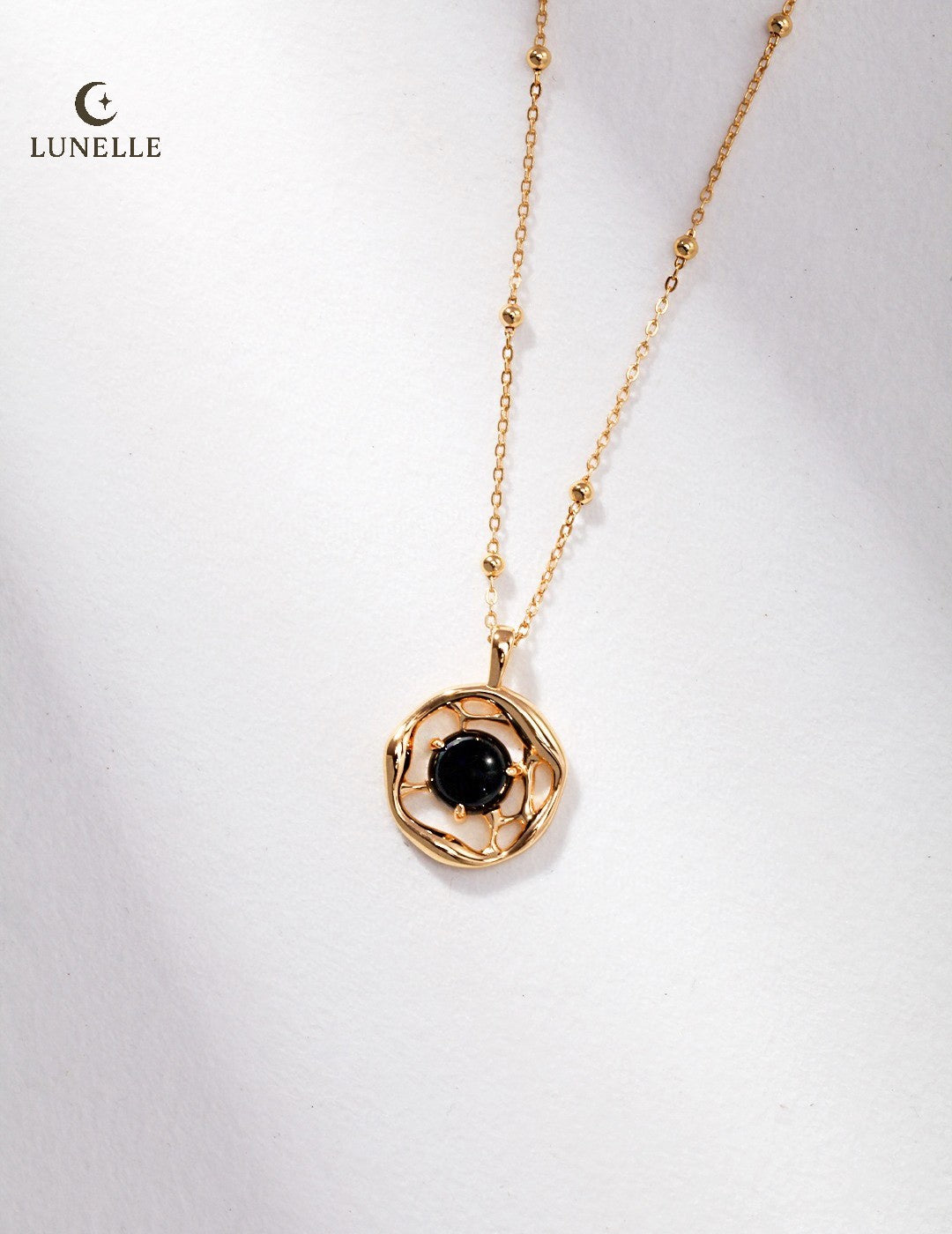Liquid Flow Onyx Pendant in Sterling Silver