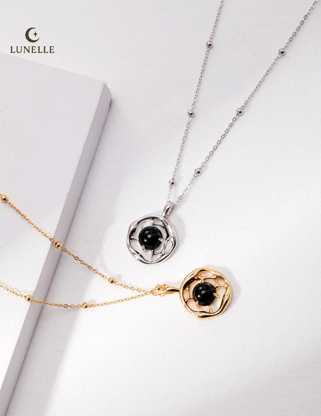 Liquid Flow Onyx Pendant in Sterling Silver