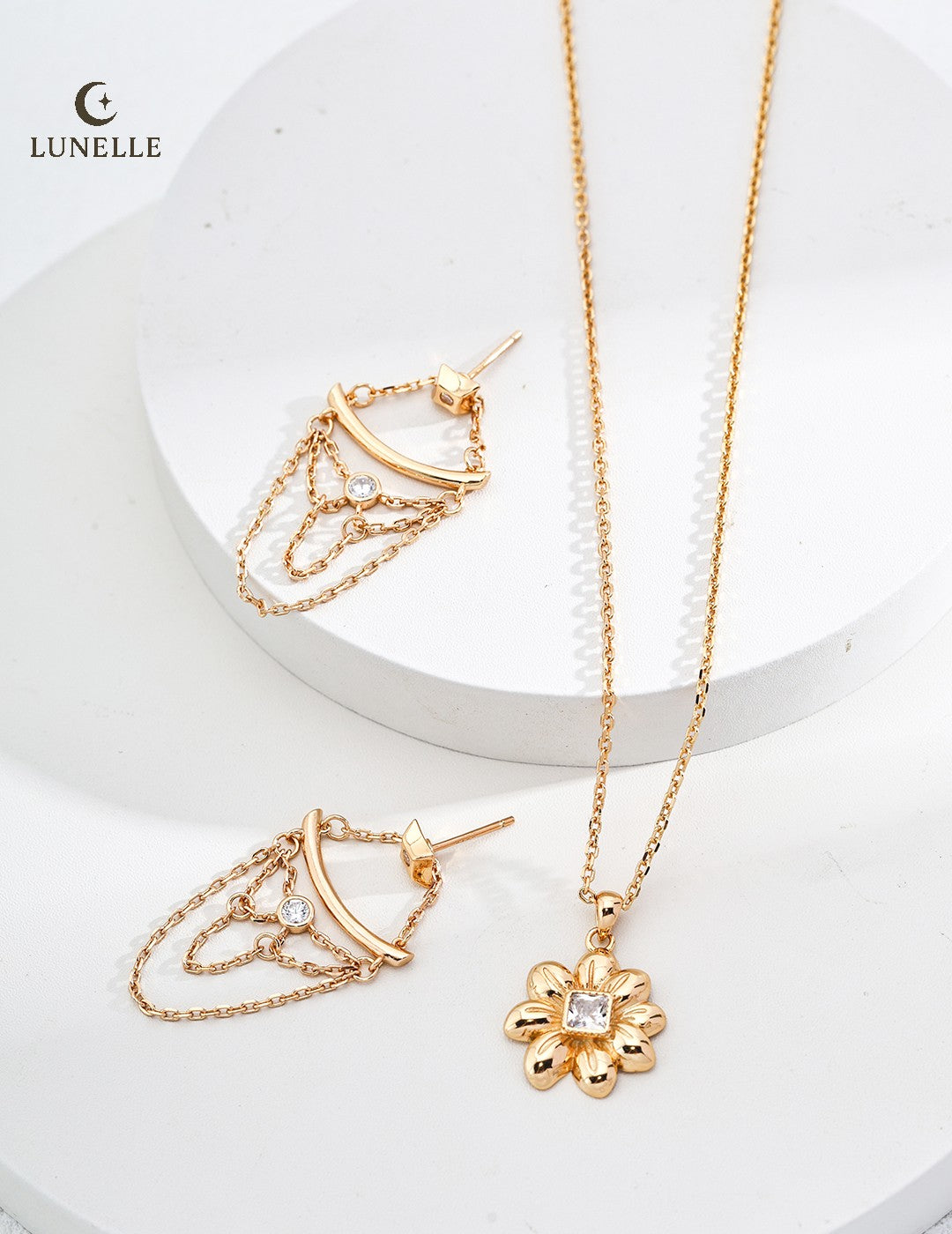 Golden Bloom Pendant in Sterling Silver
