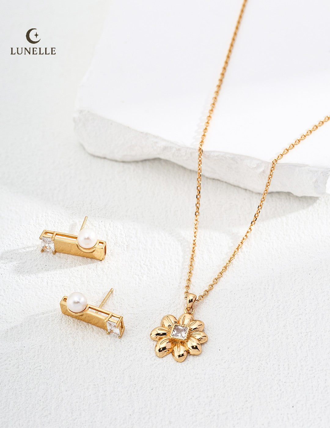 Golden Bloom Pendant in Sterling Silver